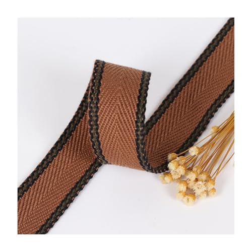 HSTWODE 50 Yards Gestreiftes Polyester-Gurtband, 32mm Breiter Stoffbandbesatz Flaches Polyester-Baumwollgewebe Für Taschengriffe, Gürtel, Nähen (2#) von HSTWODE