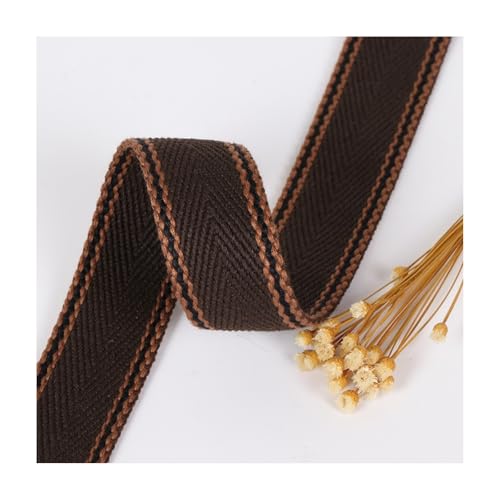 HSTWODE 50 Yards Gestreiftes Polyester-Gurtband, 32mm Breiter Stoffbandbesatz Flaches Polyester-Baumwollgewebe Für Taschengriffe, Gürtel, Nähen (3#) von HSTWODE