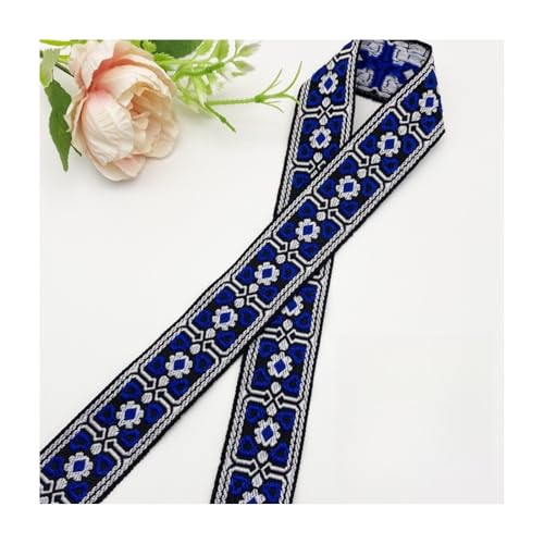 HSTWODE 50 yards 3CM Vintage Jacquardband Besticktes Gewebtes Band Stoffbesatz Fransen für DIY Kleidung Accessoires Jacquard Band (18#) von HSTWODE