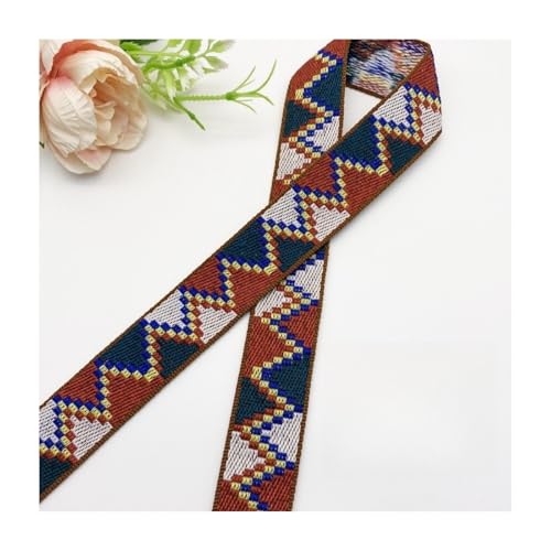HSTWODE 50 yards 3CM Vintage Jacquardband Besticktes Gewebtes Band Stoffbesatz Fransen für DIY Kleidung Accessoires Jacquard Band (20#) von HSTWODE