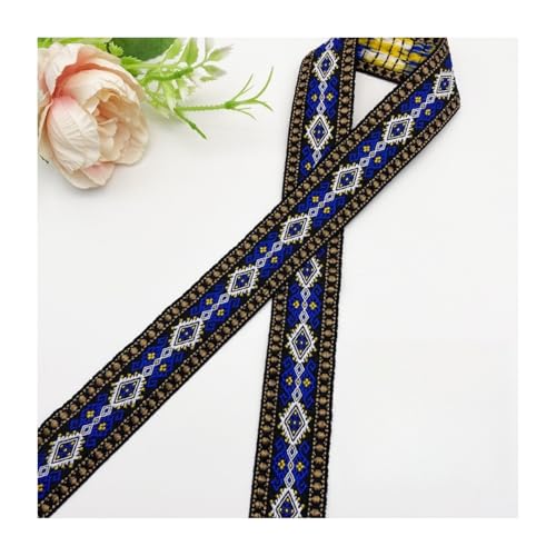 HSTWODE 50 yards 3CM Vintage Jacquardband Besticktes Gewebtes Band Stoffbesatz Fransen für DIY Kleidung Accessoires Jacquard Band (9#) von HSTWODE