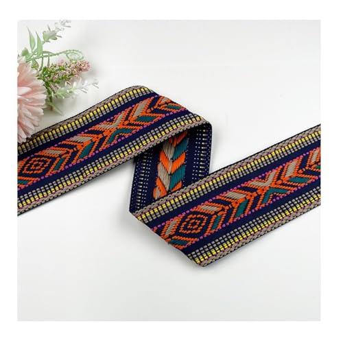 HSTWODE 50 yards 5CM Vintage Jacquardband Besticktes Gewebtes Band Stoffbesatz Fransen für DIY Kleidung Accessoires Jacquard Band (13#) von HSTWODE
