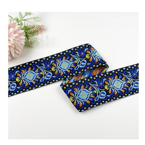HSTWODE 50 yards 5CM Vintage Jacquardband Besticktes Gewebtes Band Stoffbesatz Fransen für DIY Kleidung Accessoires Jacquard Band (19#) von HSTWODE