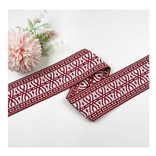 HSTWODE 50 yards 5CM Vintage Jacquardband Besticktes Gewebtes Band Stoffbesatz Fransen für DIY Kleidung Accessoires Jacquard Band (39#) von HSTWODE