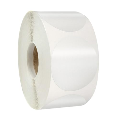 HSTWODE 500 PCS runde klare Siegelaufkleber, transparente Umschlag Post Waffel Siegel selbstklebende Paket Kreis Label Dots für Umschläge Schachteln (5cm) von HSTWODE