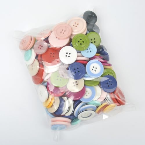 HSTWODE 500 Stück Bunte Knöpfe aus Harz - Gemischte Größen (5-20mm) - Runde Bastelknöpfe für Kleidung & Scrapbooking Nähen, DIY, Vielseitige Dekoration, Kinderbasteln (Groß Bunt Gemischt) von HSTWODE