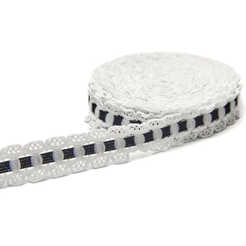 HSTWODE 5m 1.5cm Vintage-Blumen-Spitzenbandbesatz,Spitze Borte Gummiband Woven Ribbon Kleidung Gürtel Stoff DIY (1#) von HSTWODE
