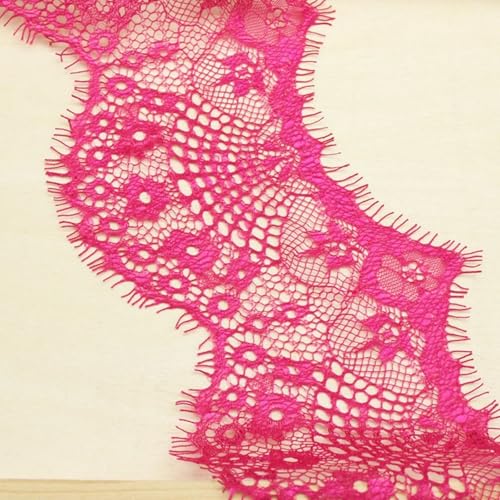 HSTWODE 6 Yards Spitzenband Spitzenbordüre Spitzenborte Spitzenstoff Spitzenbesatz Elastizität Spitze Bordüre zum Basteln Breiter für Basteln Nähen Hochzeit (Rose) von HSTWODE