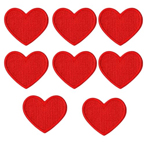 HSTWODE 8 Stück Herz Patches Bügelflicken, Herzen Aufnäher Flicken Bügelbilder zum Aufbügeln für Textilien Aufnähen Kinder, Bestickte Aufbügelflicken Sticker (3#) von HSTWODE