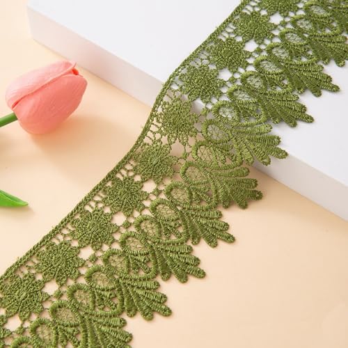 HSTWODE 8.5cm Breite 15 yards lang Europa Chips Muster Inelastische Stickerei Spitzenbesatz, Vorhang Tischdecke Slipcover Braut Selbermachen-Kleidung/Zubehör (18#) von HSTWODE