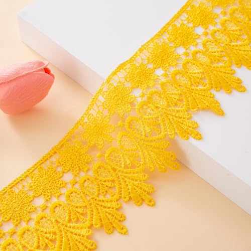 HSTWODE 8.5cm Breite 15 yards lang Europa Chips Muster Inelastische Stickerei Spitzenbesatz, Vorhang Tischdecke Slipcover Braut Selbermachen-Kleidung/Zubehör (8#) von HSTWODE