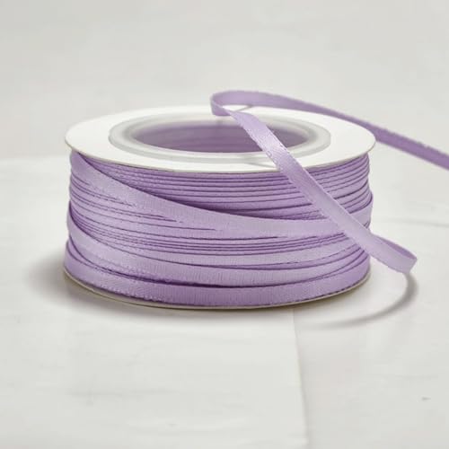 HSTWODE Geschenkbänder 3mm, 50 yards，Satinband Dekoration Geschenkband breit Schleifenband, Stoffband für Hochzeit, Taufe und Geburtstag Geschenke (Violett) von HSTWODE