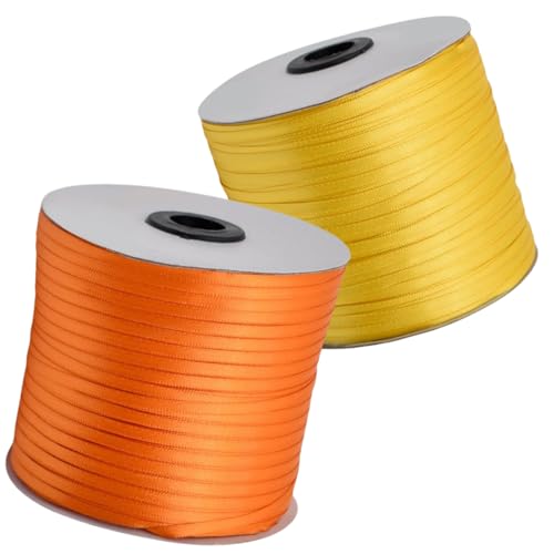 HSTWODE Geschenkband Set 2 Rollen (3mm x 457m) - Hochzeitsdekoration, Geburtstagsband für Ballons, Geschenkanhänger | Floristenzubehör, Partyzubehör, Lange Bandrolle (6#) von HSTWODE