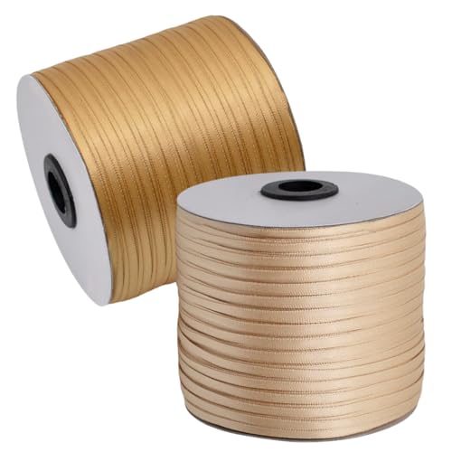 HSTWODE Geschenkband Set 2 Rollen (3mm x 457m) - Hochzeitsdekoration, Geburtstagsband für Ballons, Geschenkanhänger | Floristenzubehör, Partyzubehör, Weihnachtsdekoration (3#) von HSTWODE
