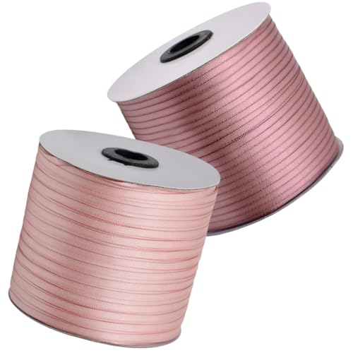 HSTWODE Geschenkband Set 2 Rollen (3mm x 457m) - Hochzeitsdekoration, Geburtstagsband für Ballons, Geschenkanhänger | Floristenzubehör, Partyzubehör, Weihnachtsdekoration (6#) von HSTWODE