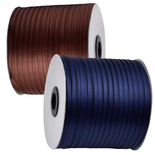 HSTWODE Geschenkband Set 2 Rollen (3mm x 457m) Lange Bandrolle Glänzendes Band- Hochzeitsdekoration, Geburtstagsband für Ballons, Geschenkanhänger | Floristenzubehör, Partyzubehör (10#) von HSTWODE