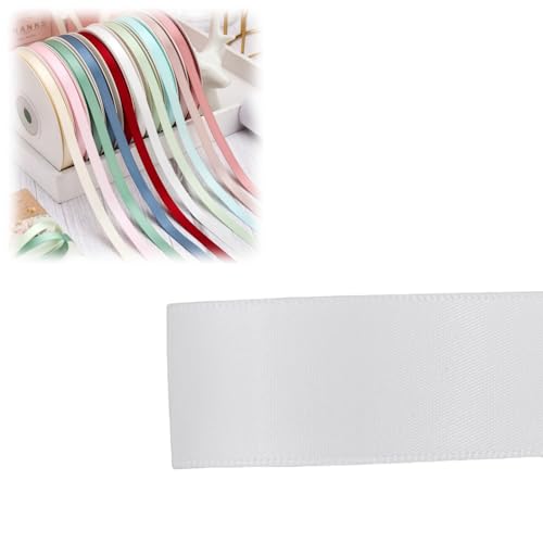 HSTWODE HSTWODE 1 Stück Doppelseitiges Satinband 6 mm × 100 Yards Geschenkband für Hochzeit, Geburtstag, Dekoration Mehrfarbiges Stoffband, Schleifenband Ideal Geschenkverpackung & Basteln (8002#) von HSTWODE