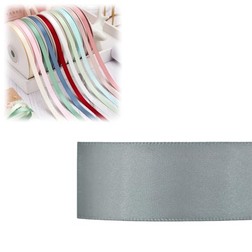 HSTWODE HSTWODE 1 Stück Doppelseitiges Satinband 6 mm × 100 Yards Geschenkband für Hochzeit, Geburtstag, Dekoration Mehrfarbiges Stoffband, Schleifenband Ideal Geschenkverpackung & Basteln (8104#) von HSTWODE