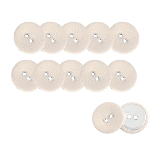 HSTWODE HSTWODE 12 Stück Bunte 2-Loch Knöpfe – 12.5mm Runde Stoffknöpfe für Hemden, Blazer, Mäntel & Windjacken | Ideal für Handwerk, Scrapbooking und Dekorieren (Beige) von HSTWODE