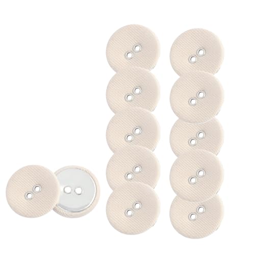 HSTWODE HSTWODE 12 Stück Bunte 2-Loch Knöpfe – 12.5mm Runde Stoffknöpfe für Hemden, Blazer, Mäntel & Windjacken | Ideal für Handwerk, Scrapbooking und Dekorieren (Beige) von HSTWODE