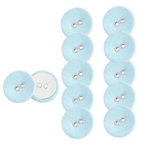 HSTWODE HSTWODE 12 Stück Bunte 2-Loch Knöpfe – 12.5mm Runde Stoffknöpfe für Hemden, Blazer, Mäntel & Windjacken | Ideal für Handwerk, Scrapbooking und Dekorieren (Blau) von HSTWODE