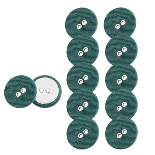 HSTWODE HSTWODE 12 Stück Bunte 2-Loch Knöpfe – 12.5mm Runde Stoffknöpfe für Hemden, Blazer, Mäntel & Windjacken | Ideal für Handwerk, Scrapbooking und Dekorieren (Dunkelgrün) von HSTWODE