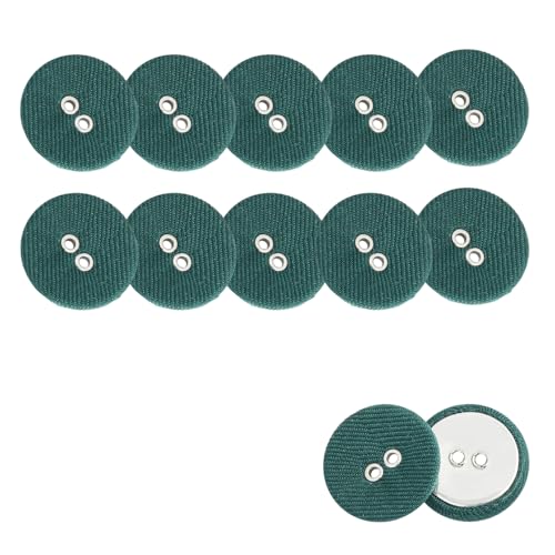 HSTWODE HSTWODE 12 Stück Bunte 2-Loch Knöpfe – 12.5mm Runde Stoffknöpfe für Hemden, Blazer, Mäntel & Windjacken | Ideal für Handwerk, Scrapbooking und Dekorieren (Dunkelgrün) von HSTWODE