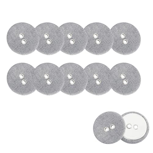HSTWODE HSTWODE 12 Stück Bunte 2-Loch Knöpfe – 12.5mm Runde Stoffknöpfe für Hemden, Blazer, Mäntel & Windjacken | Ideal für Handwerk, Scrapbooking und Dekorieren (Grau) von HSTWODE