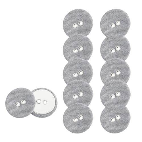 HSTWODE HSTWODE 12 Stück Bunte 2-Loch Knöpfe – 12.5mm Runde Stoffknöpfe für Hemden, Blazer, Mäntel & Windjacken | Ideal für Handwerk, Scrapbooking und Dekorieren (Grau) von HSTWODE