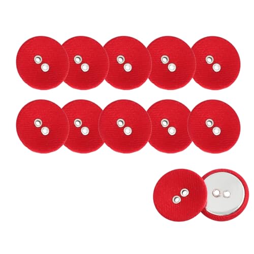 HSTWODE HSTWODE 12 Stück Bunte 2-Loch Knöpfe – 12.5mm Runde Stoffknöpfe für Hemden, Blazer, Mäntel & Windjacken | Ideal für Handwerk, Scrapbooking und Dekorieren (Rot) von HSTWODE