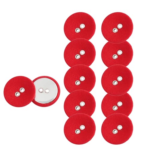 HSTWODE HSTWODE 12 Stück Bunte 2-Loch Knöpfe – 12.5mm Runde Stoffknöpfe für Hemden, Blazer, Mäntel & Windjacken | Ideal für Handwerk, Scrapbooking und Dekorieren (Rot) von HSTWODE