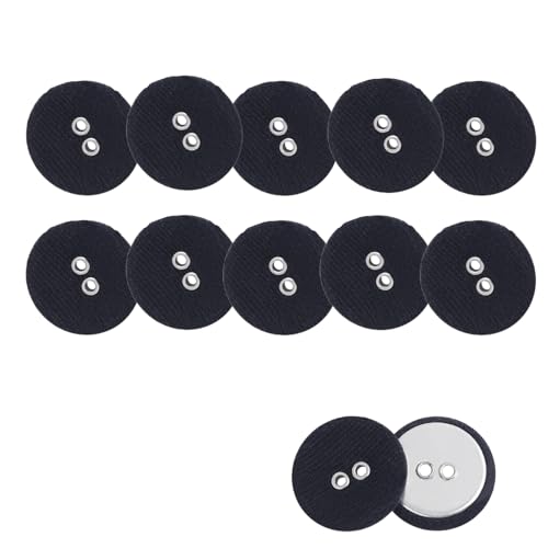 HSTWODE HSTWODE 12 Stück Bunte 2-Loch Knöpfe – 12.5mm Runde Stoffknöpfe für Hemden, Blazer, Mäntel & Windjacken | Ideal für Handwerk, Scrapbooking und Dekorieren (Schwarz) von HSTWODE