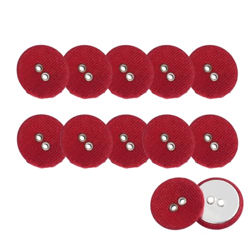HSTWODE HSTWODE 12 Stück Bunte 2-Loch Knöpfe – 12.5mm Runde Stoffknöpfe für Hemden, Blazer, Mäntel & Windjacken | Ideal für Handwerk, Scrapbooking und Dekorieren (Weinrot) von HSTWODE
