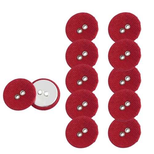 HSTWODE HSTWODE 12 Stück Bunte 2-Loch Knöpfe – 12.5mm Runde Stoffknöpfe für Hemden, Blazer, Mäntel & Windjacken | Ideal für Handwerk, Scrapbooking und Dekorieren (Weinrot) von HSTWODE