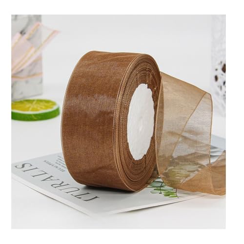 HSTWODE Hochzeitsband Organza 45M x 4cm | Transparentes Chiffon Schleifenband für Geschenkverpackung, Kuchendekoration, Weihnachten & Taufe (2#) von HSTWODE