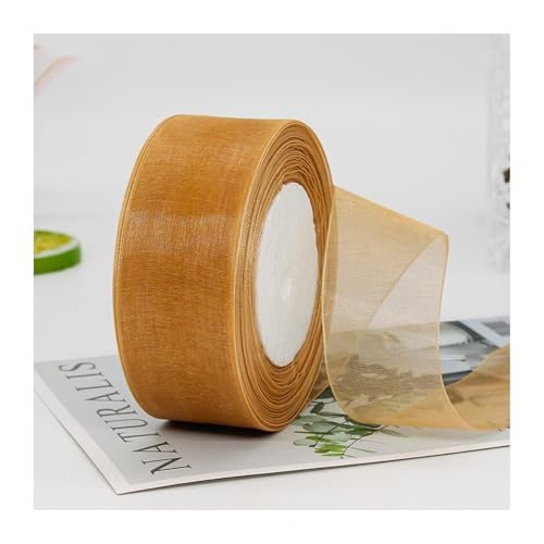 HSTWODE Hochzeitsband Organza 45M x 4cm | Transparentes Chiffon Schleifenband für Geschenkverpackung, Kuchendekoration, Weihnachten & Taufe (21#) von HSTWODE