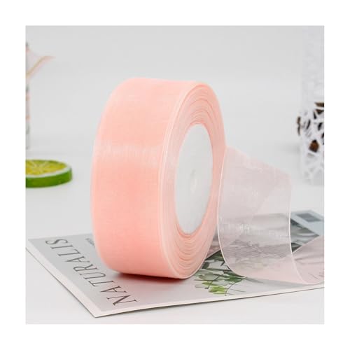HSTWODE Hochzeitsband Organza 45M x 4cm | Transparentes Chiffon Schleifenband für Geschenkverpackung, Kuchendekoration, Weihnachten & Taufe (6#) von HSTWODE