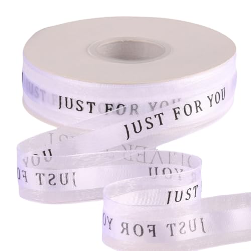 HSTWODE JUST FOR YOU Satinband 25mm,40m,Geschenkband Der Valentinstag Verpackung von Geschenken,für Hochzeit,Geburtstag,Blumen,Verpackung von Kuchen,Geschenkverpackung,Dekoration (Weiß) von HSTWODE