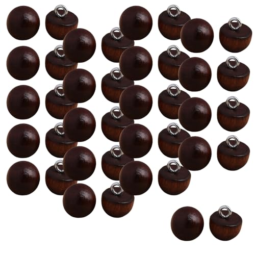 HSTWODE Natürliche Holzknöpfe 8/10mm - 20 Stück - Metallschnalle Rundknöpfe für Strickjacken, Blusen, Ärmel - DIY Nähen & Upcycling (2#, 8mm) von HSTWODE