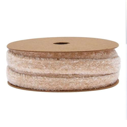 HSTWODE Seidenbänder Dekoband |Kunstfell-Band zum basteln und nähen | Breite: 10mm Länge: 3m (Beige) von HSTWODE