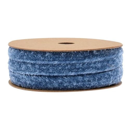 HSTWODE Seidenbänder Dekoband |Kunstfell-Band zum basteln und nähen | Breite: 10mm Länge: 3m (Blau) von HSTWODE