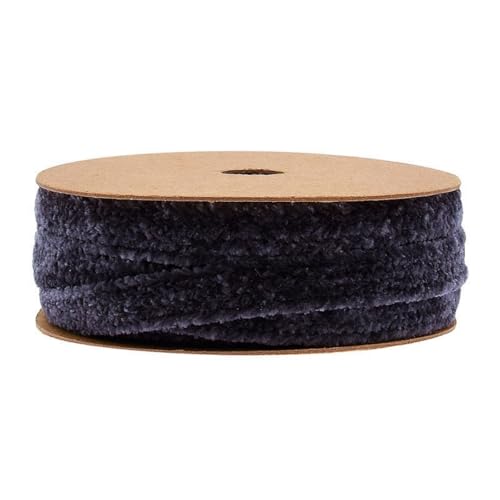 HSTWODE Seidenbänder Dekoband |Kunstfell-Band zum basteln und nähen | Breite: 10mm Länge: 3m (Dunkelgrau) von HSTWODE