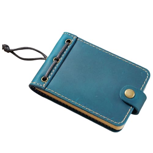 HSTWODE Tragbares Leder-Notizbuch, reisetagebuch,Mini-Notizblock, Tagebuch, für Reisen, Büro, Schulbedarf (Blau) von HSTWODE