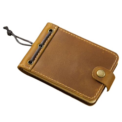 HSTWODE Tragbares Leder-Notizbuch, reisetagebuch,Mini-Notizblock, Tagebuch, für Reisen, Büro, Schulbedarf (Braun) von HSTWODE