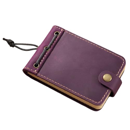HSTWODE Tragbares Leder-Notizbuch, reisetagebuch,Mini-Notizblock, Tagebuch, für Reisen, Büro, Schulbedarf (Violett) von HSTWODE