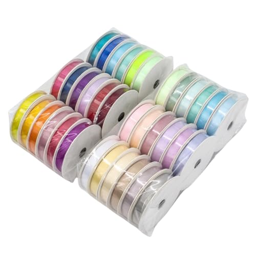 HSTWODE geschenkband set,Satinband 18/36 Farben 2m X 10mm, Schleifenband Geschenkband Bänder zum Basteln, 18/36 Farben (36 Farben) von HSTWODE