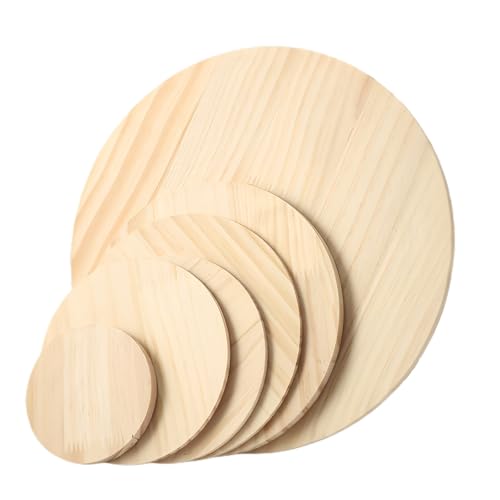 HSTWODE 10 Stück Naturholz Baumscheiben, 5 mm dickes rundes Kiefernholz 10/15/20/25/30 cm Für DIY Handwerk - Hochzeit Dekoration zum Basteln, Malen Baumscheibe (10 Stück 15cm Rund) von HSTWODE
