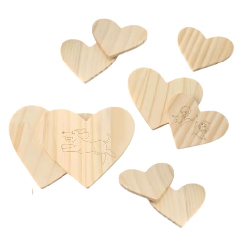 Holzscheibe rund, Naturholz Baumscheiben（10~30 cm verfügbar） bei der dekorativen Gestaltung und für Lebensmittelschalen verwendet,Malen Baumscheibe, DIY Handwerk (10 Stück 20cm Herz) von HSTWODE