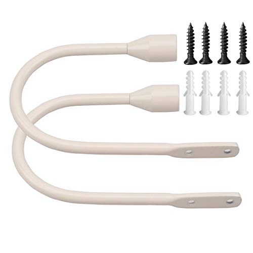 HSTYAIG Vorhang Raffhalter,Dekorativer Raffhalter für Gardinen Metall Vorhang Raffhalter Haken Holdbacks Tiebacks/Zugband Haken/Wand U Haken Vorhanghalter Raffhalter (Weiß) von HSTYAIG