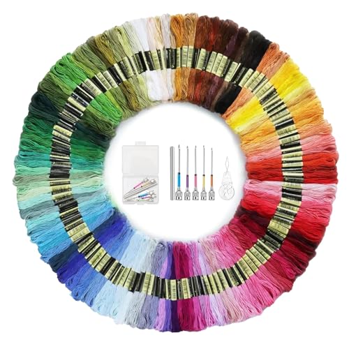 HSUYUN 100 Farben Kreuzstichfäden, Nähen Stopfgarn Wolle, Farbe Stickgarn Baumwolle Geeignet für Stickereien, Nähen von Kleidung, Feiertagsdekorationen und Basteln HSUYUN 100 Farben Kreuzstichfäden, Nähen Stopfgarn Wolle, Farbe Stickgarn Baumwolle Geeignet für Stickereien, Nähen von Kleidung, Feiertagsdekorationen und Basteln von HSUYUN
